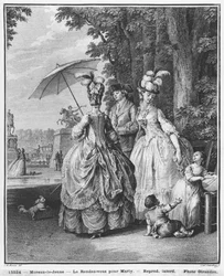 Stævnemødet for Marly, indgraveret af Carl Guttenberg (1743-90) c.1777